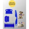 4 Parçalı Evcil Hayvan Tarak Seti – Paslanmaz Çelik Dişli, Ergonomik Saplı