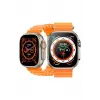 49mm Gümüş Kasa Kilitli Vidalı Turuncu Silikon Kordon SIM Kartlı GPS Nabız Sensörlü Akıllı Saat