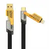 4in1 65W Hızlı Şarj Kablosu – Type-C to USB-A + Type-C to Lightning, 27W PD Destekli Çoklu Şarj Kablo