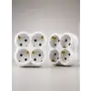 4’lü Priz Çoğaltıcı 2 Adet Set Kablosuz Duvar Tipi Priz Çoklayıcı Adaptör
