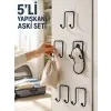 5 Adet Yapışkanlı Askı Çok Amaçlı Mutfak Banyo Düzenleyici Askılık