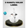 5 Kanatlı Solar Kamp Lambası – USB Şarjlı, Taşınabilir, IP65 Su Geçirmez Bahçe Lambası