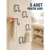 5li Duvar Tipi Yapışkanlı Askı Pratik Ev ve Yaşam Alanı Askılık Seti