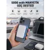5000 Mah İOS Uyumlu Magsafe Kablosuz Şarj Hızlı Şarj Desteği