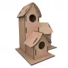 5269 Boyanabilir 3lü Kuş Evi - Bird House