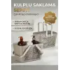 6lı Gri Çok Amaçlı Organizer Sepet Kulplu Mutfak Banyo Saklama Seti