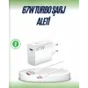 67 Watt Çift Turbo Şarj Adaptörü  Reno 4 5 6 Uyumlu