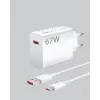 67 Watt Çift Turbo Şarj Adaptörü  Reno 4 5 6 Uyumlu