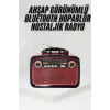 Nostalji Radyo Bluetooth Hoparlör USB-SD Kart Giriş Led Fener Işıklı Bataryalı Pilli