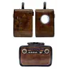 Nostalji Radyo Bluetooth Hoparlör USB-SD Kart Giriş Led Fener Işıklı Bataryalı Pilli