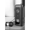 Kablolu Makaralı Bluetooth Kulaklık Uzun Pil Ömrü Dijital Göstergeli