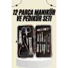 Tırnak Bakımı Tırnak Makası Profesyonel 12 Parça El Ayak Manikür Pedikür Seti