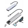 8 Port Çoklayıcı Macbook Ile Uyumlu Çoğaltıcı Type-C dönüştürücü TF SD kart