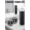 Paslanmaz Çelik 3’lü Termos Seti Vakumlu ve 8 Saat Isı Koruma