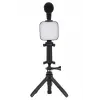 Telefon Tutucu Mini Mikrofonlu Tripod Vlog Çekim Video