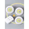 Led Lamba 3lü Uzaktan Kumandalı Yapışkanlı Beyaz Işık