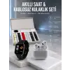 7 Kordonlu Akıllı Saat Ve 3.Nesil Kulaklık Dokunmatik Ekran Sesli Görüşme Yapabilen