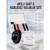 7 Kordonlu Akıllı Saat Ve Yeni Nesil Kulaklık Dokunmatik Ekran Android ve İOS Uyumlu