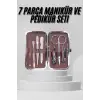 7 Parça Paslanmaz Çelik Manikür ve Pedikür Seti Çantalı Profesyonel