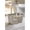 8li Gri Kulplu Sepet Mutfak Banyo Dolap Düzenleyici Organizer Seti