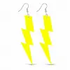 80’ler 9039lar Retro Neon Sarı Şimşek Küpe 10 Cm