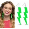 80’ler 9039lar Retro Neon Yeşil Şimşek Küpe 10 Cm