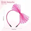 80’ler 90’lar Neon Pembe Dantel Taç Fiyonklu