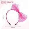 80’ler 90’lar Neon Pembe Dantel Taç Fiyonklu