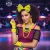 80’ler 90’lar Neon Sarı Parti Seti – Kolye Küpe Taç