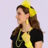 80’ler 90’lar Neon Sarı Parti Seti – Kolye Küpe Taç Bx40