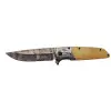 A2150c Kahve Kamp Çakısı 21cm- Manuel, Ahşap İşlemeli Sap,kemerlikli
