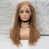 Afro Daa Front Lace Gerçek Tül Peruk / Sıcak Karamel / 70/75cm