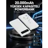 Akıllı LCD Ekranlı 20.000mAh Powerbank PD + USB + Type-C Yeni Nesil