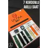 Akıllı Saat 7 Kordonlu Metal,Plastik Ve Hasır Kordon Seçeneği