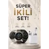 Akıllı Saat ve Kulaklık Seti Dokunmatik Ekran 5.0 Bluetooth Bağlantılı Sesli Görüşme