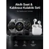 Akıllı Saat ve Kulaklık Seti Dokunmatik Ekran 5.0 Bluetooth Bağlantılı Sesli Görüşme