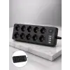 Akım Korumalı 10lu Çoklu Priz USB-A ve Type-C Şarj Çıkışlı