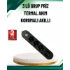 Akım Korumalı Anahtarlı USB Girişli Üçlü Priz