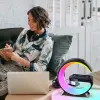 Ally 15W Kablosuz Şarj Standlı Bluetooth hoparlör RGB Gece Lambası-(5775)