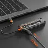 ALLY 6in1 Type-c To USB3.0 + USB2.0 + Type-c PD 100W + HDMI + VGA + 3.5mm  Çoğaltıc Transparanı Hub-(5775)