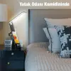 ALLY Dijital Saatli 15W Kablosuz Şarjlı LED Işıklı Katlanabilir Masa Lambası-(5775)