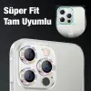 ALLY İphone 12 Pro Max 3D Metal Çerçeveli Kamera Lens Koruyucu-(5775)