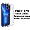 Ally iPhone 13 Pro 6.1inç Kılıf Kamera Korumalı Ultra İnce Şeffaf Silikon Kılıf-(5775)