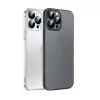 Ally iPhone 13 Pro 6.1inch Frosted Glass Şeffaf Kamera Korumalı Kılıf-(5775)