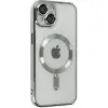 ALLY iPhone 14 Plus 6.7inç Renkli Kenar Lazer Çerçeveli Magsafe Uyumlu Silikon Kılıf-(5775)