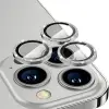 ALLY iPhone 14 Pro-14 Pro Max Diamond Taş İşlemeli Alüminyum Alaşımlı Kamera Lens Koruyucu-(5775)