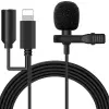 ALLY iPhone Lightning Yaka Mikrofonu+3.5MM jack Profesyonel Youtuber Mikrofonu-(5775)