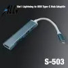 Ally S-503 5in1 Lightning to USB + SD Kart Hub Adaptör Çevirici Dönüştürücü-(5775)
