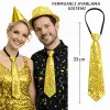 Altın Renk Pul Payetli Işıltılı Parti Kravatı 33 Cm Bx40