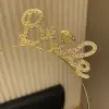 Altın Renkli Taşlı “Bride” Gelin Tacı